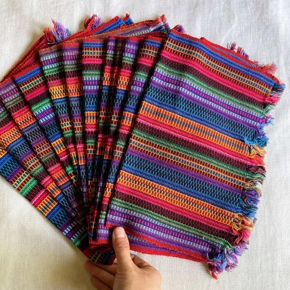 Handmade Guatemalan Handwoven Napkins Bread Cloth Tortilla Warmer Coaster 12L+4S - Picture 4 of 6